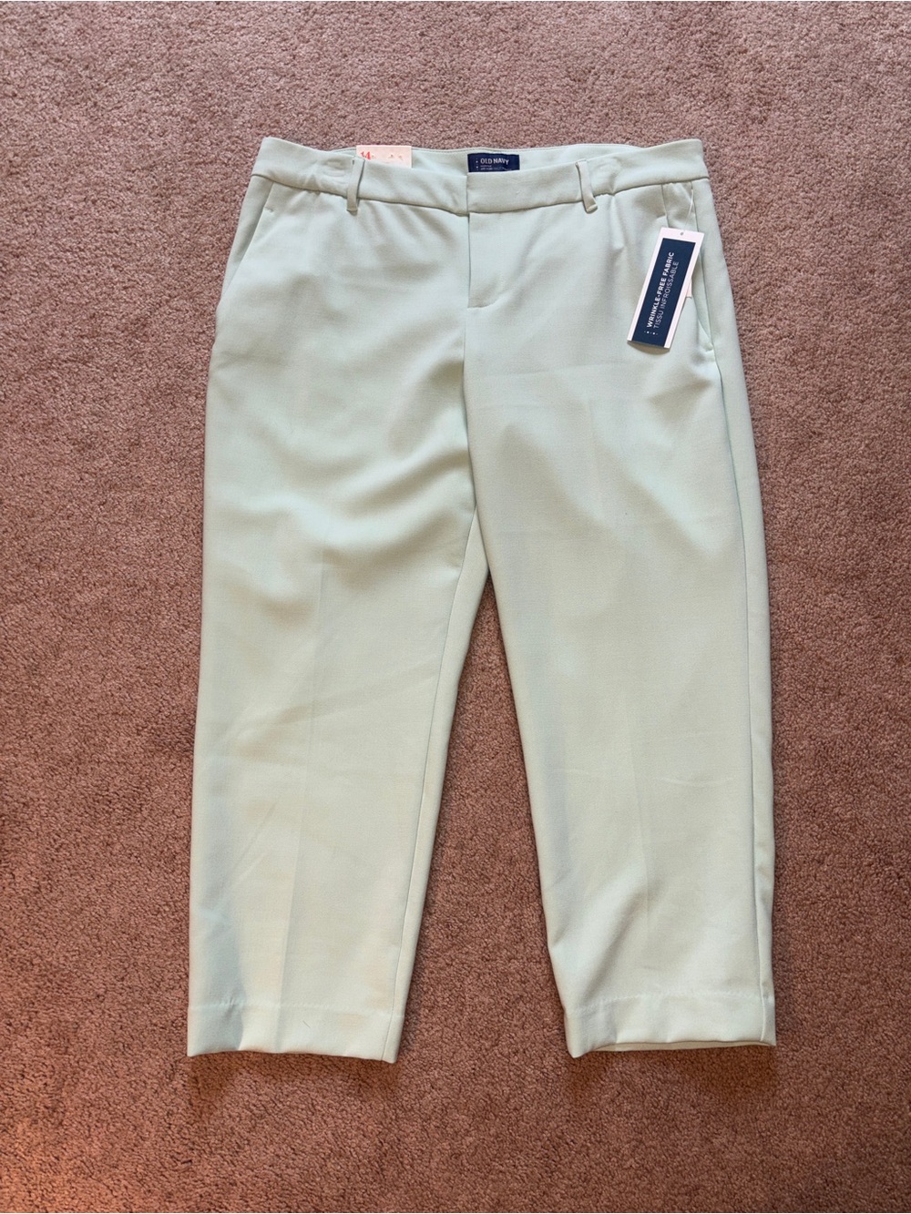 NWT Old Navy Harper Light Mint Green Dress Cropped Pants 14